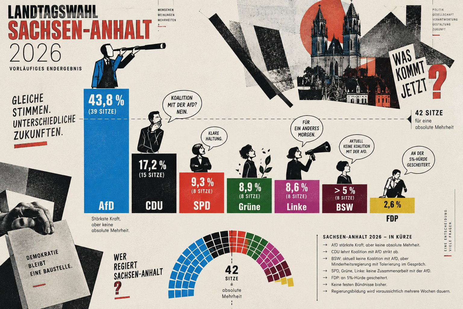 Infografik Landtagswahl Sachsen-Anhalt 2026 – Wahlergebnis